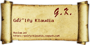 Gálfy Klaudia névjegykártya