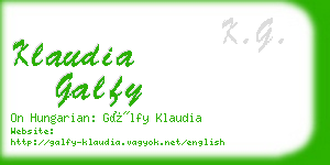 klaudia galfy business card